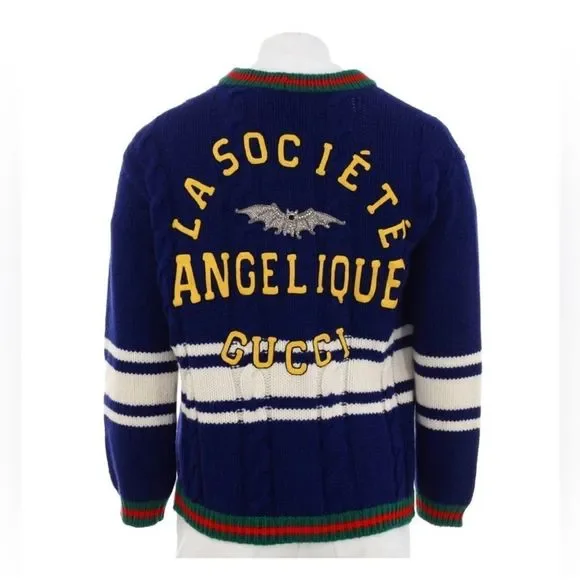 GUCCI Wool Cardigan With Patches - Picture 1 of 9